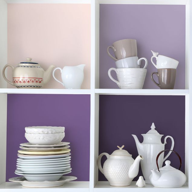 Adhesive film for furniture - 3 Violet Squares Flower Colours & Light Contrast Colours