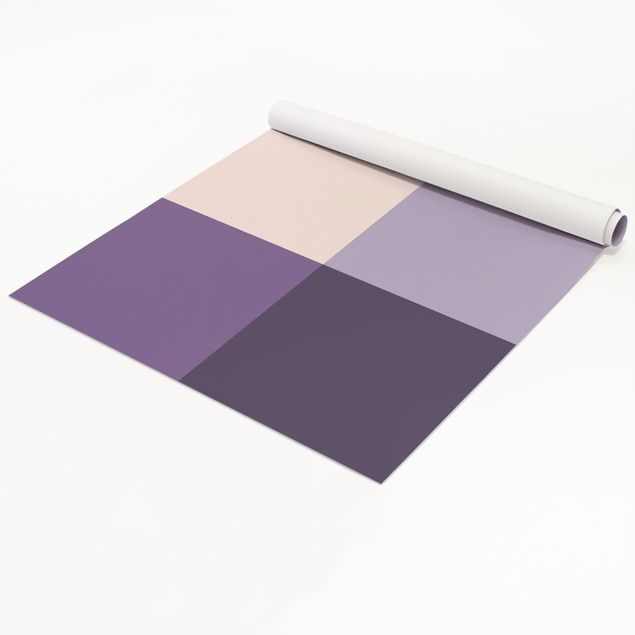 Adhesive film - 3 Violet Squares Flower Colours & Light Contrast Colours