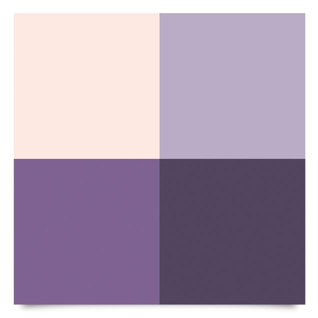 Adhesive film - 3 Violet Squares Flower Colours & Light Contrast Colours