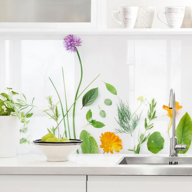 Kitchen splashback flower Herbs And Flowers