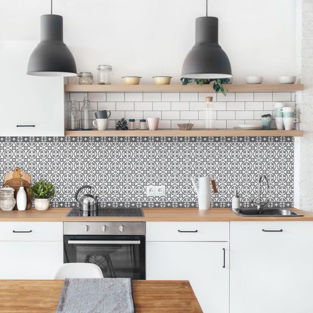 Kitchen splashbacks Geometrical Tile Mix Circles Grey