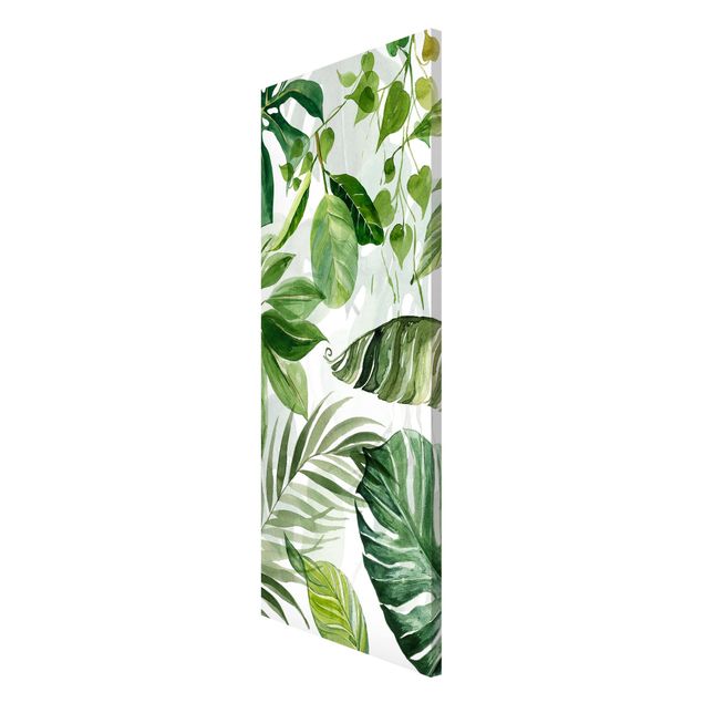 Magnetic memo board - Watercolour Tropical Leaves And Tendrils