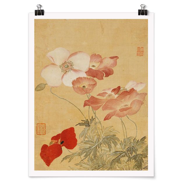 Poster - Yun Shouping - Poppy Flower