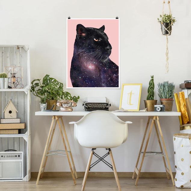 Poster animals - Panther With Galaxy