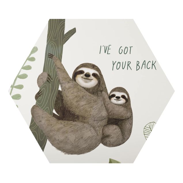 Alu-Dibond hexagon - Sloth Sayings - Back