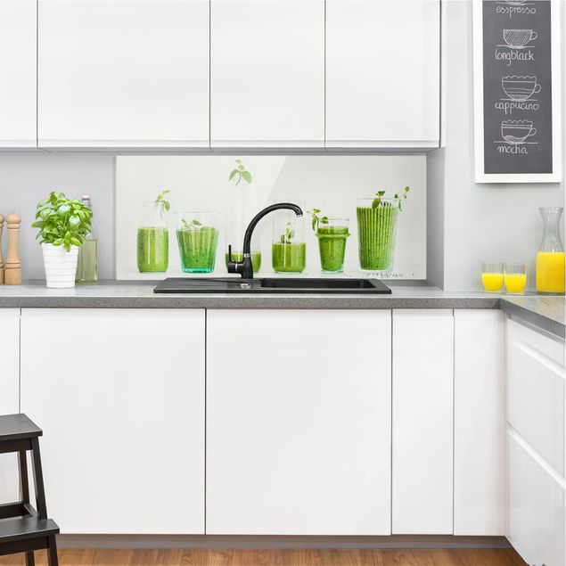 Glass splashback kitchen Green Smoothie Collection