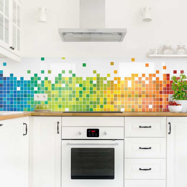 Kitchen splashbacks Pixel Rainbow