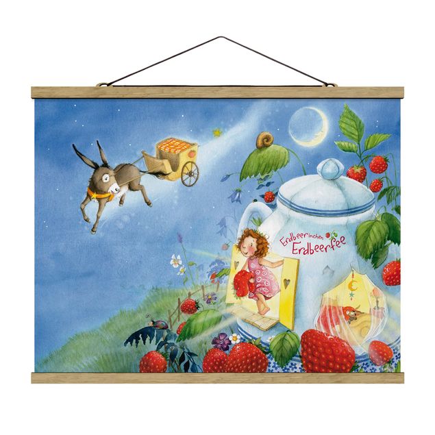 Fabric print with poster hangers - Little Strawberry Strawberry Fairy - Donkey Casimir