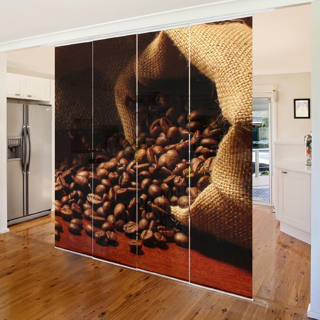 Sliding panel curtains set - Dulcet Coffee