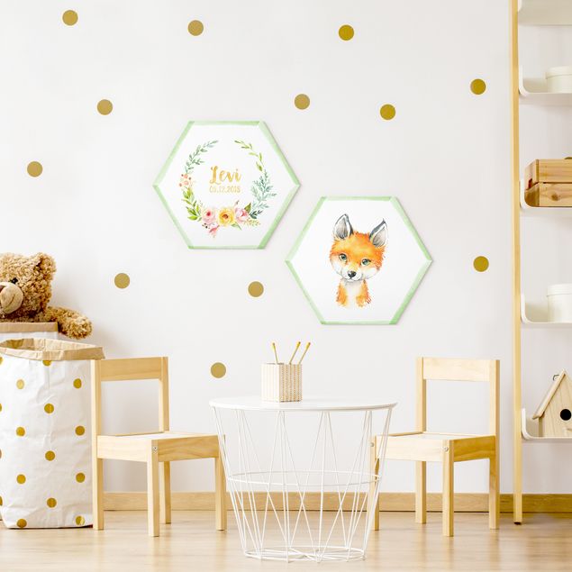 Forex hexagon - Watercolour Forest Animals With Desired Name