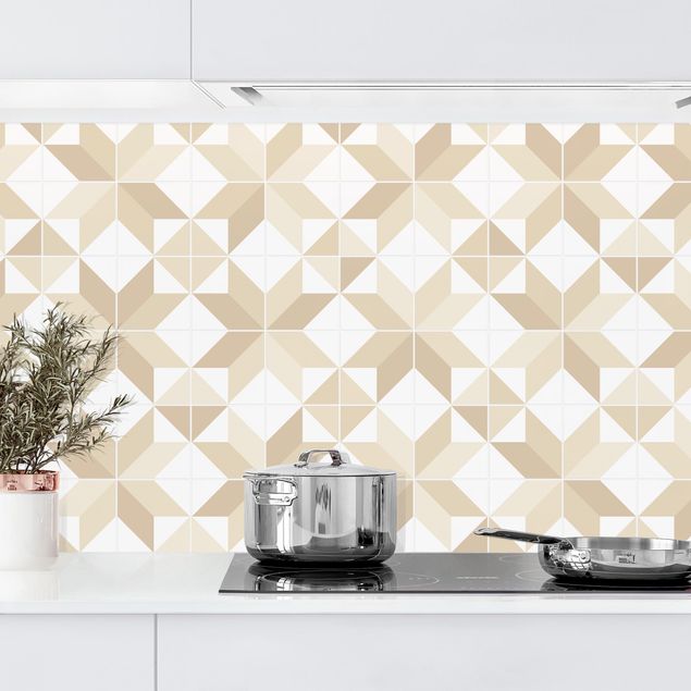 Kitchen splashback patterns Star Shaped Tiles - Beige
