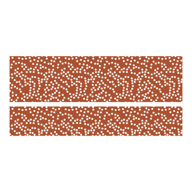 Adhesive film for furniture IKEA - Malm bed 160x200cm - Aboriginal Dot Pattern Brown
