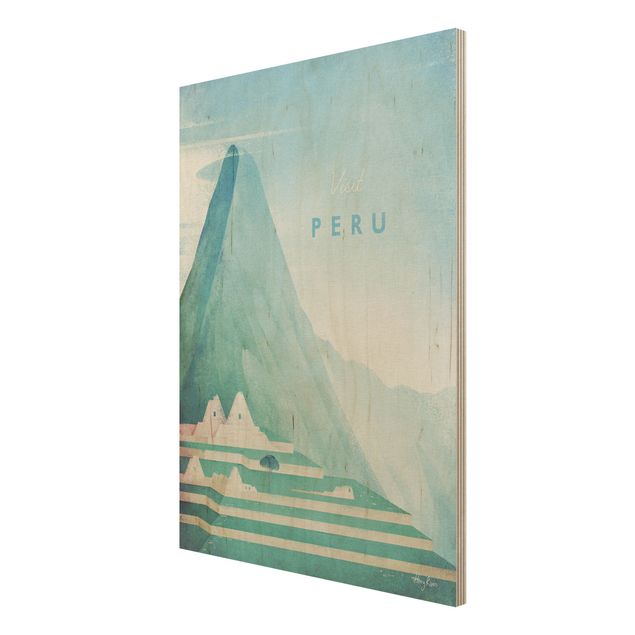 Print on wood - Travel Poster - Peru