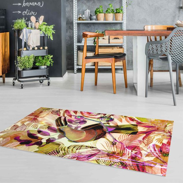 Outdoor rugs Colourful Collage - Toucan