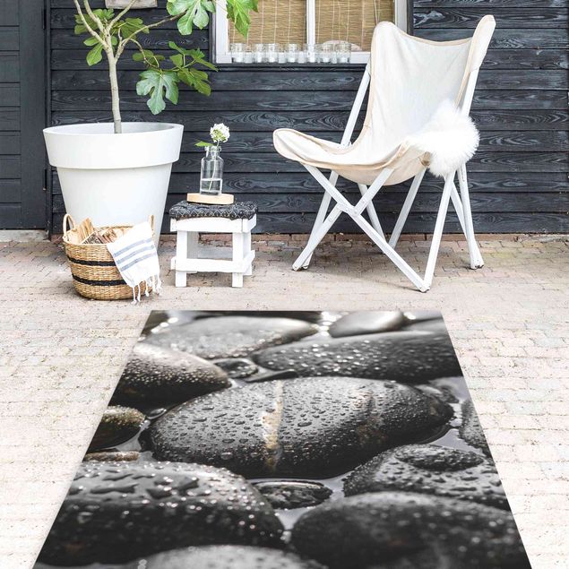 outdoor mat Black Stones In Water