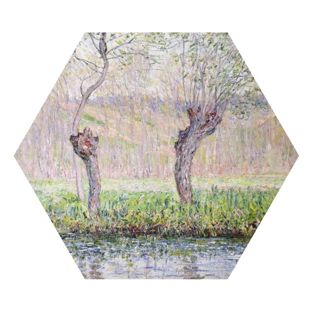 Alu-Dibond hexagon - Claude Monet - Willow Trees Spring