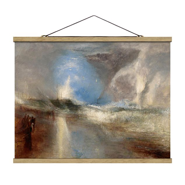Fabric print with poster hangers - William Turner - Rockets And Blue Lights (Close At Hand) To Warn Steamboats Of Shoal Water