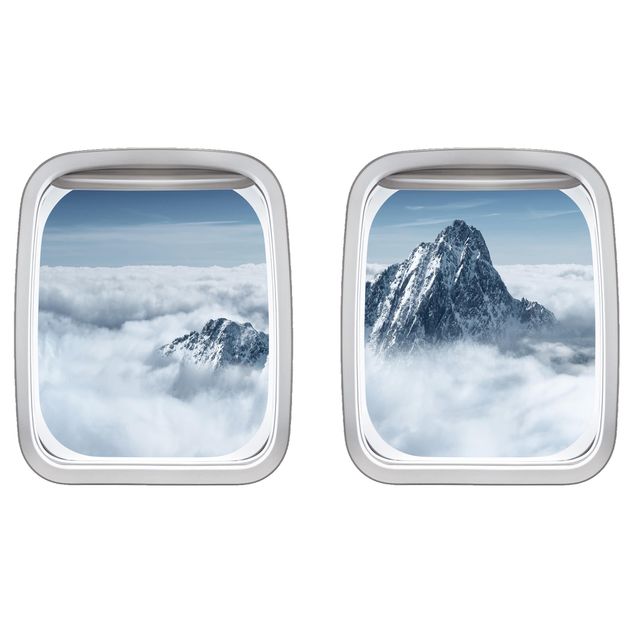 Wall sticker - Aircraft Window Alps Above The Clouds