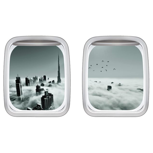 3d wall art stickers Aircraft Window Up And Above