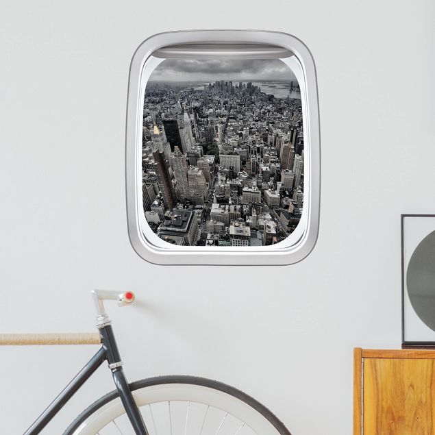Wall stickers metropolises Aircraft Window View Over Manhattan