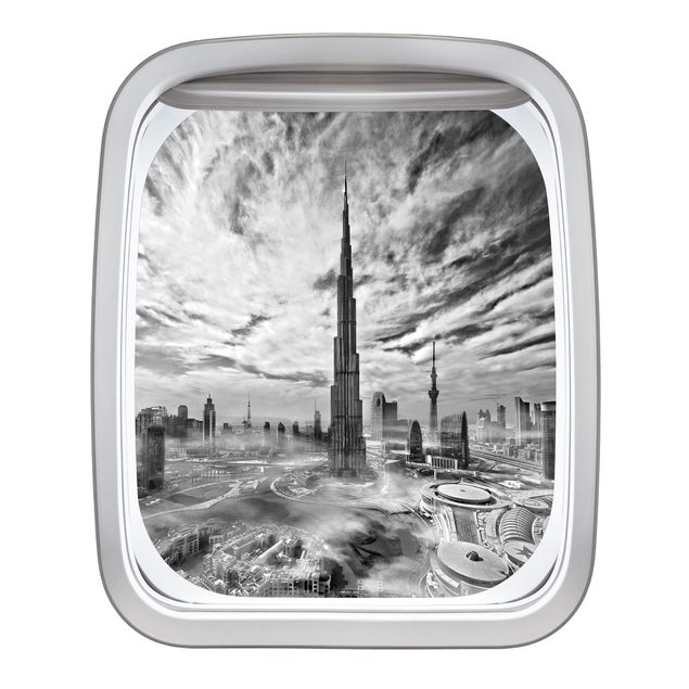 3d wall art stickers Aircraft Window Dubai Super Skyline