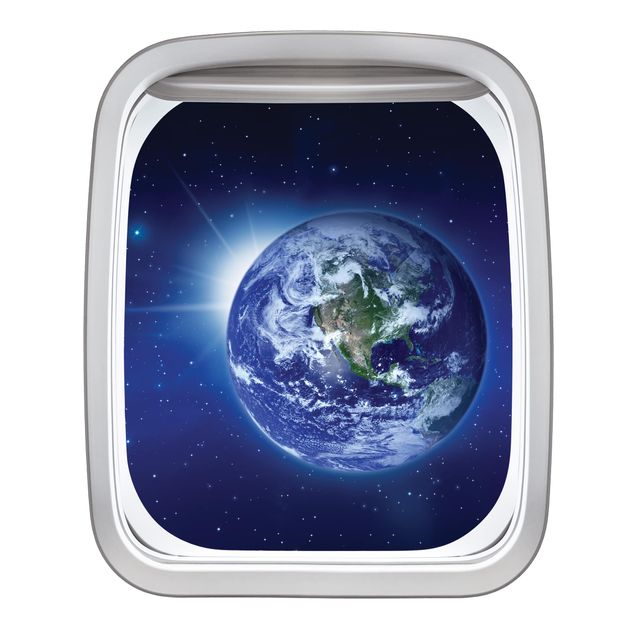 Wall sticker - Aircraft Window Earth In Space