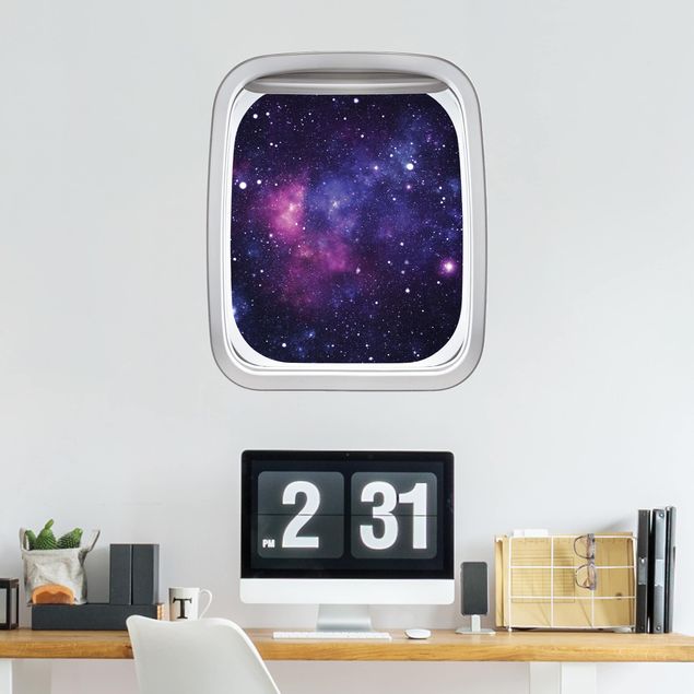 Wall sticker - Aircraft Window Galaxy