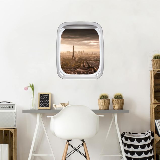 Wall stickers city ​​names Aircraft Window Great View Of Paris