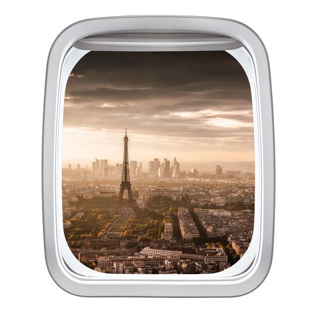 3d wall art stickers Aircraft Window Great View Of Paris