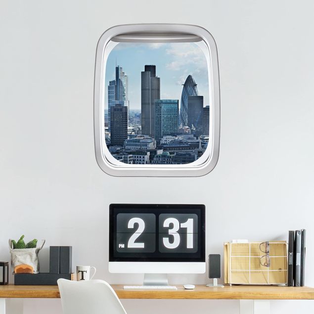 Wall stickers metropolises Aircraft Window London Skyline