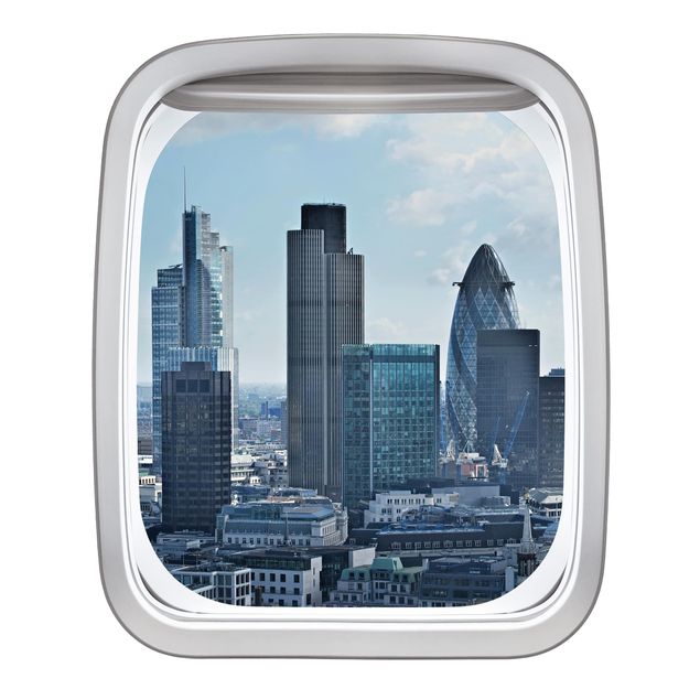 3d wallpaper sticker Aircraft Window London Skyline