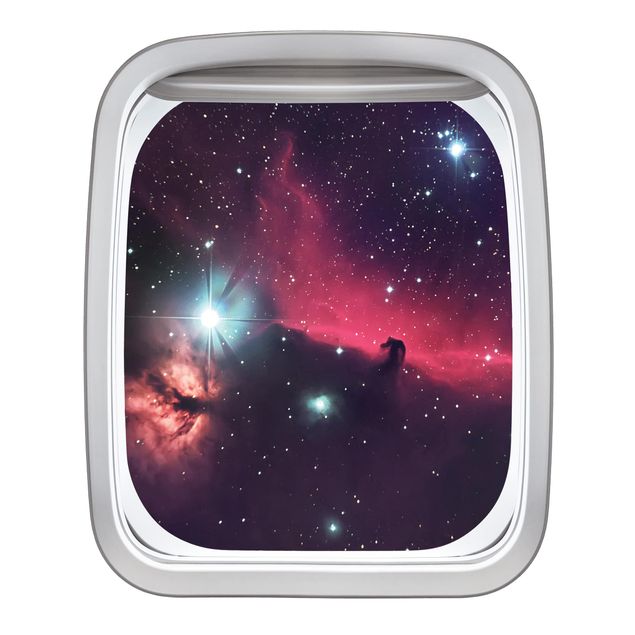 3d wall art stickers Aircraft Window Horse In Space