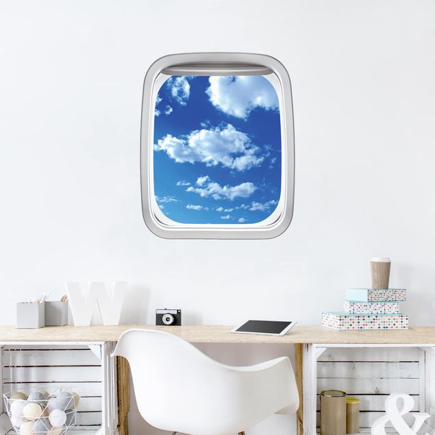 Wall decal Aircraft Window Cloudy Sky