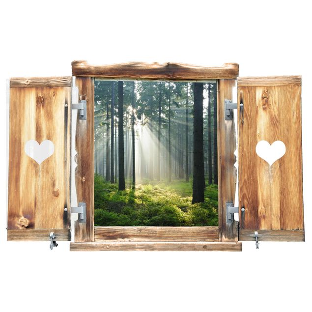 Wall stickers Window With Heart Enlightened Forest