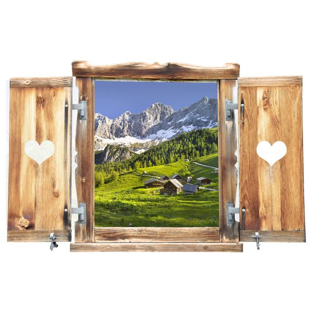 Wall sticker - Window With Heart Styria Alpine Meadow