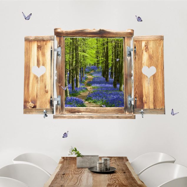 Wall decal forest Window With Heart Trail In Hertfordshire