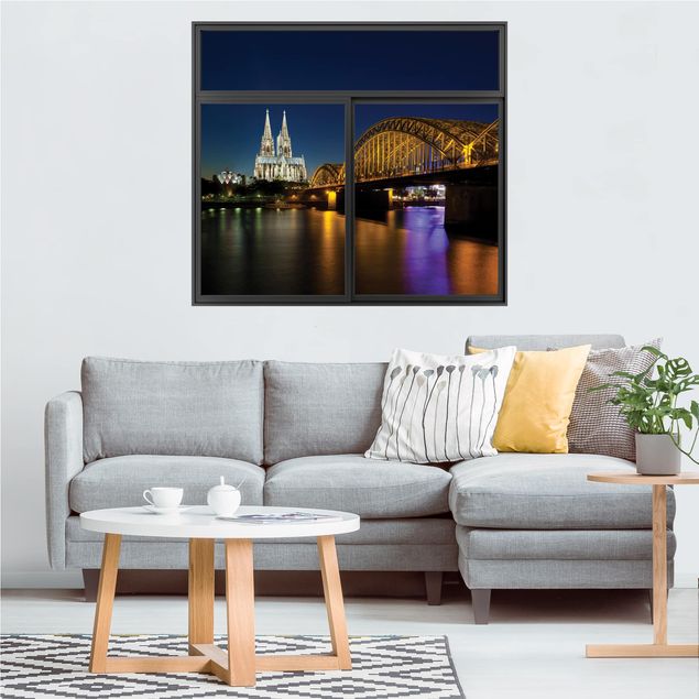 Wall stickers city ​​names Window Black Cologne At Night