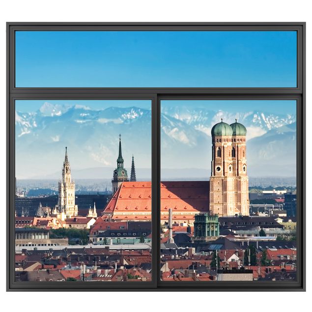 3d wall art stickers Window Black Munich
