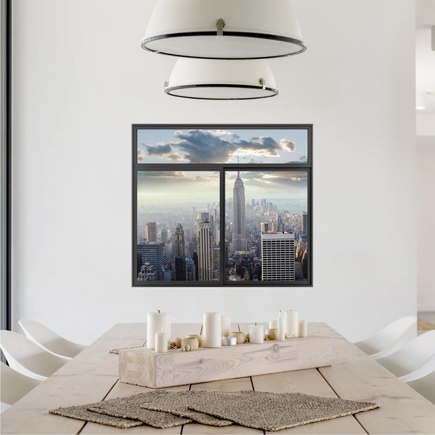 Wall stickers city ​​names Window Black Sunrise s In New York