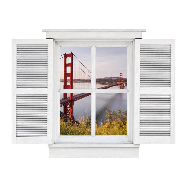 3d wall art stickers Casement Golden Gate Bridge In San Francisco