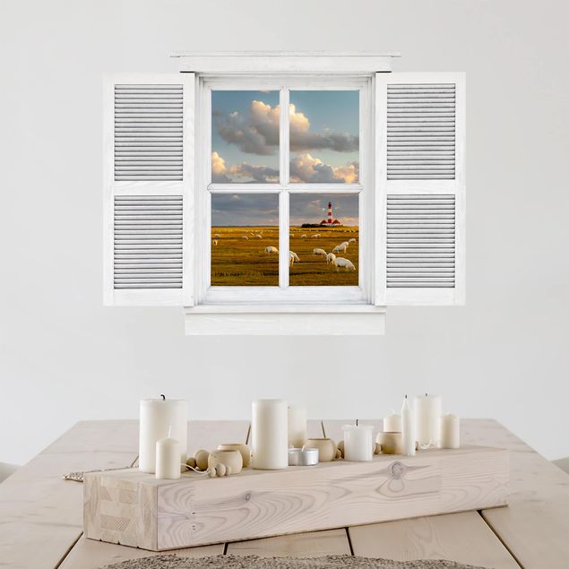 Wall stickers island Casement North Sea Lighthouse With Sheep Herd