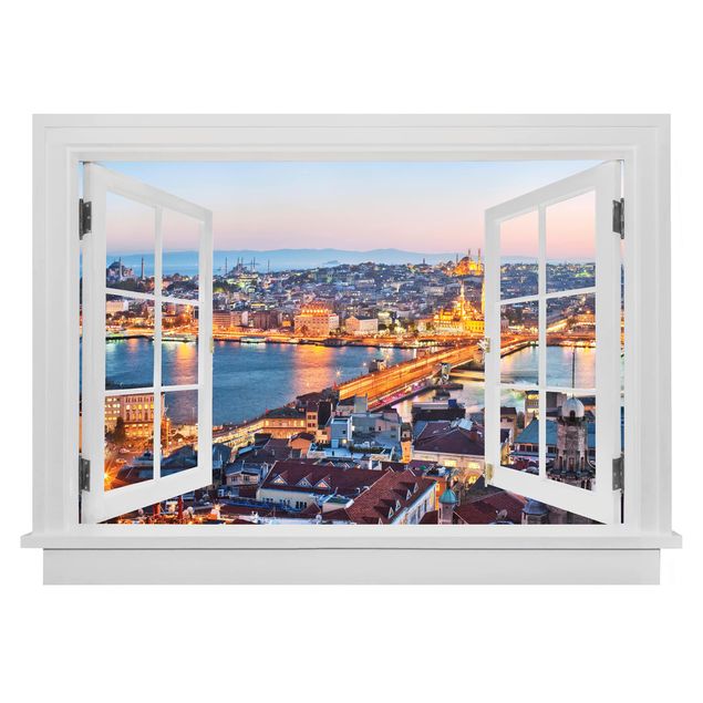 3d wallpaper sticker Open Window Istanbul