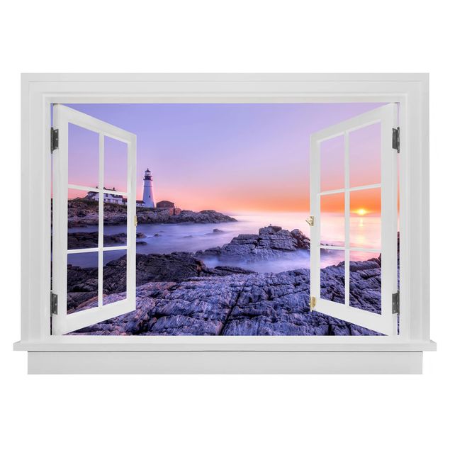 Wall sticker - Open Window Lighthouse In The Morning