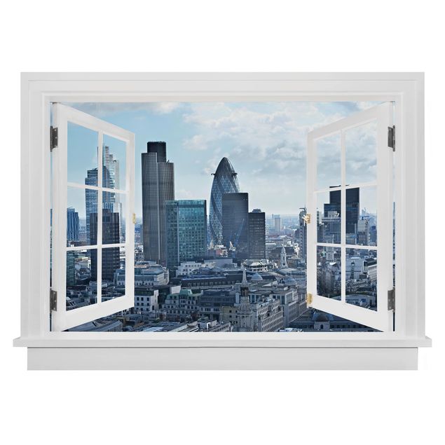 3d wall art stickers Open Window London Skyline