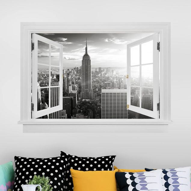 Wall stickers metropolises Open Window Manhattan Skyline