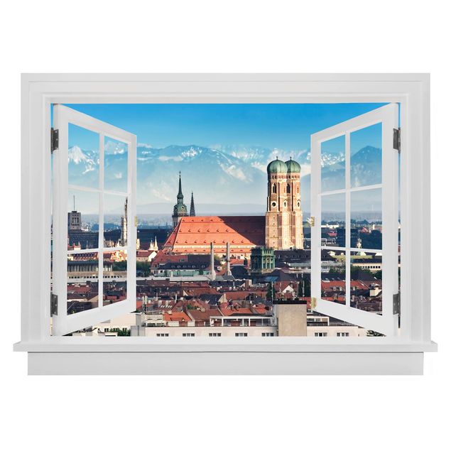 3d wall art stickers Open Window Munich