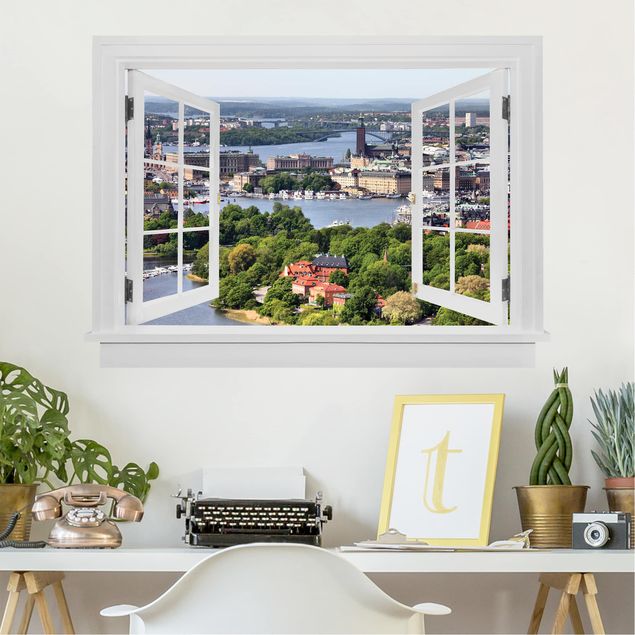 Wall stickers city ​​names Open Window Stockholm City