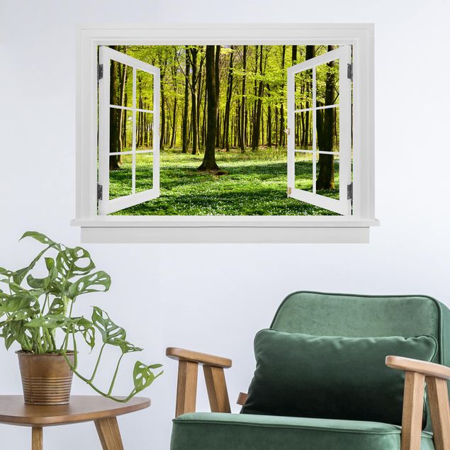 Wall decal forest Open Window Glade