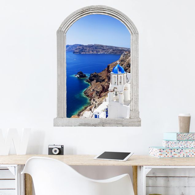 Wall stickers island Stone Arch View Over Santorini