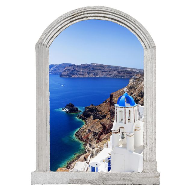 Wall stickers city ​​names Stone Arch View Over Santorini